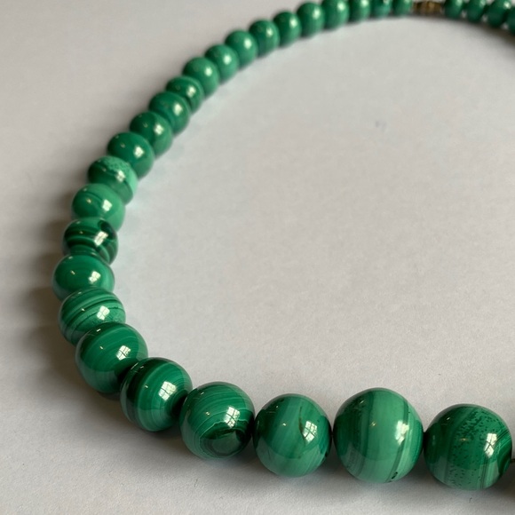 Vintage Malachite Bead Necklace - Picture 6 of 14